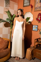 Spaghetti Strap Satin Maxi Dress – Ivory